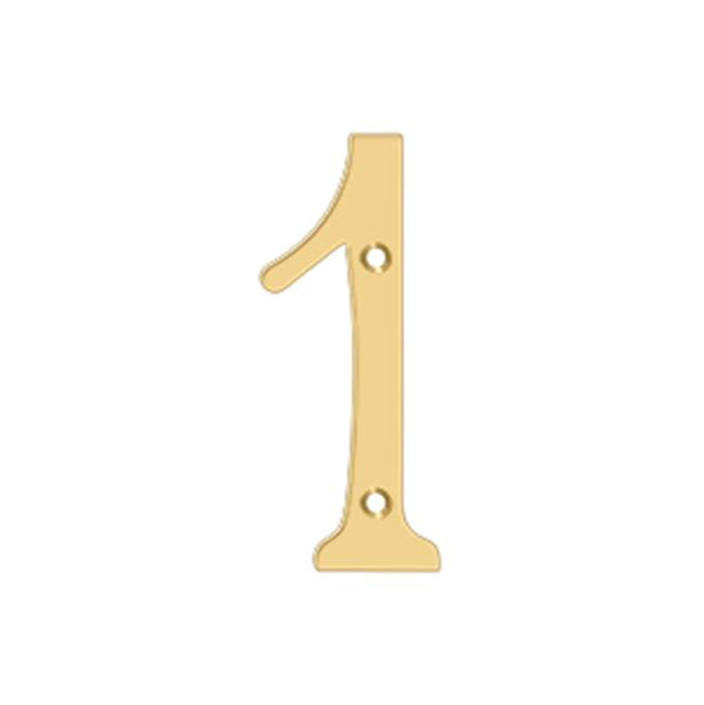 Deltana - 4'' Numbers, Solid Brass - PVD Polished Brass