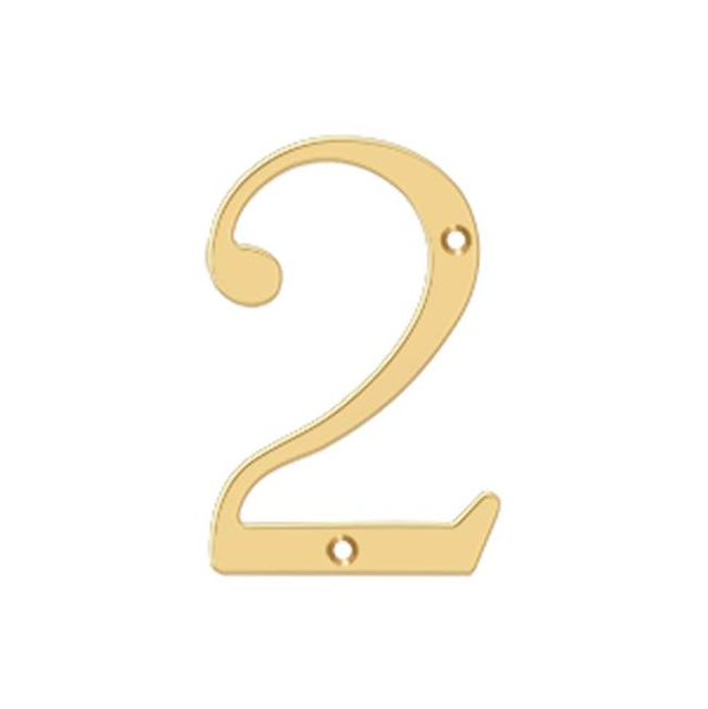 Deltana - 4'' Numbers, Solid Brass - PVD Polished Brass