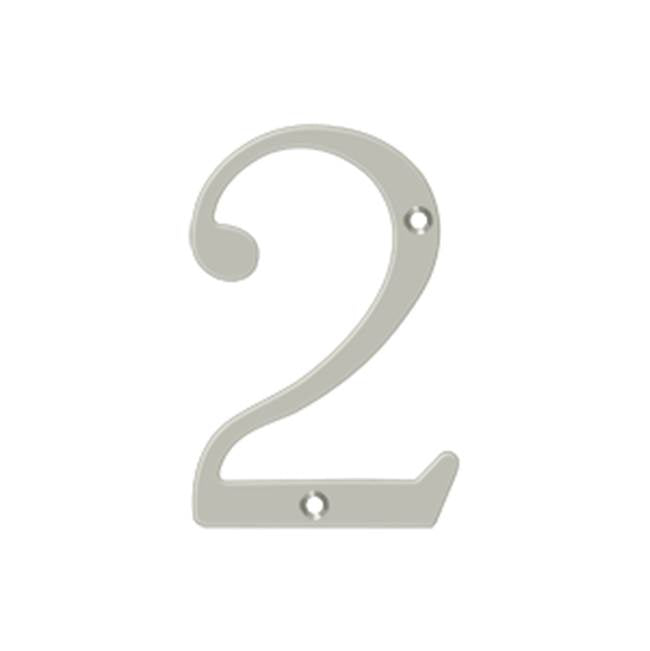 Deltana - 4'' Numbers, Solid Brass - Brushed Nickel