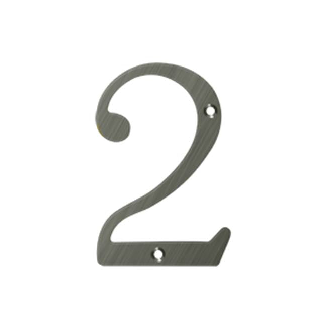 Deltana - 4'' Numbers, Solid Brass - Antique Nickel