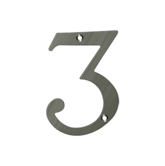 Deltana - 4'' Numbers, Solid Brass - Antique Nickel