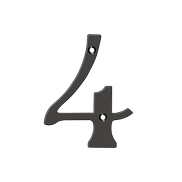 Deltana - 4'' Numbers, Solid Brass - Oil-rubbed Bronze