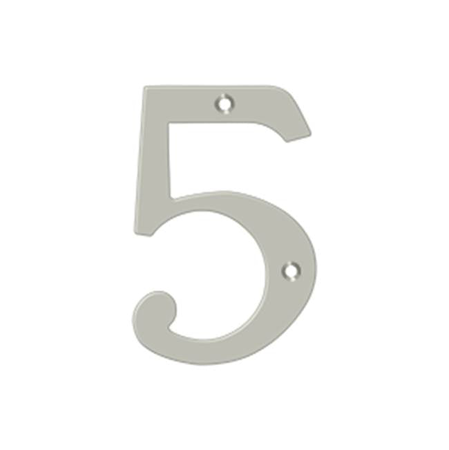 Deltana - 4'' Numbers, Solid Brass - Brushed Nickel