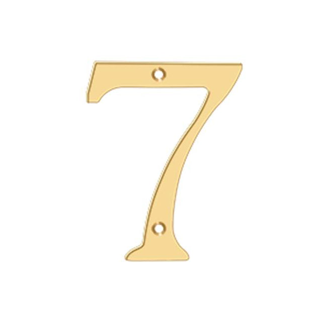 Deltana - 4'' Numbers, Solid Brass - PVD Polished Brass