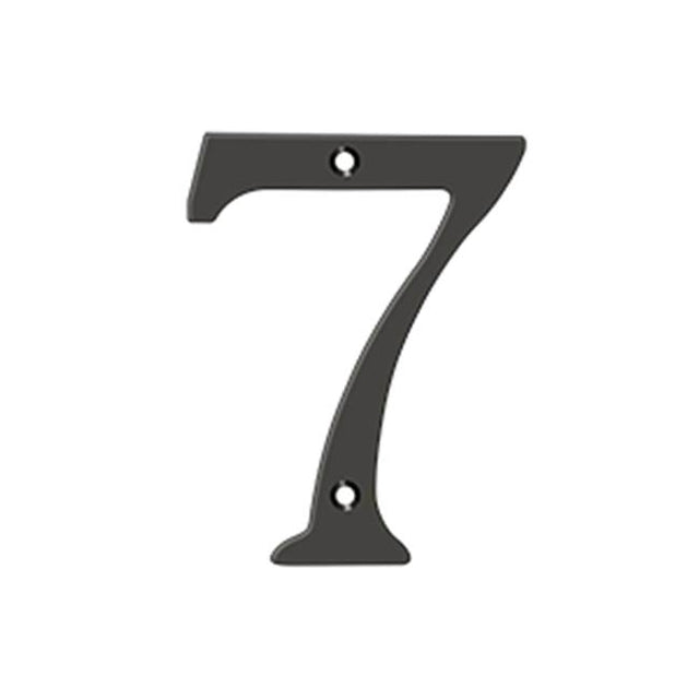 Deltana - 4'' Numbers, Solid Brass - Oil-rubbed Bronze