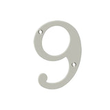 Deltana - 4'' Numbers, Solid Brass - Brushed Nickel