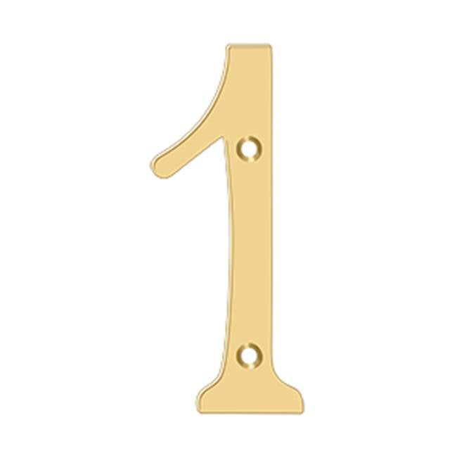Deltana - 6'' Numbers, Solid Brass - PVD Polished Brass