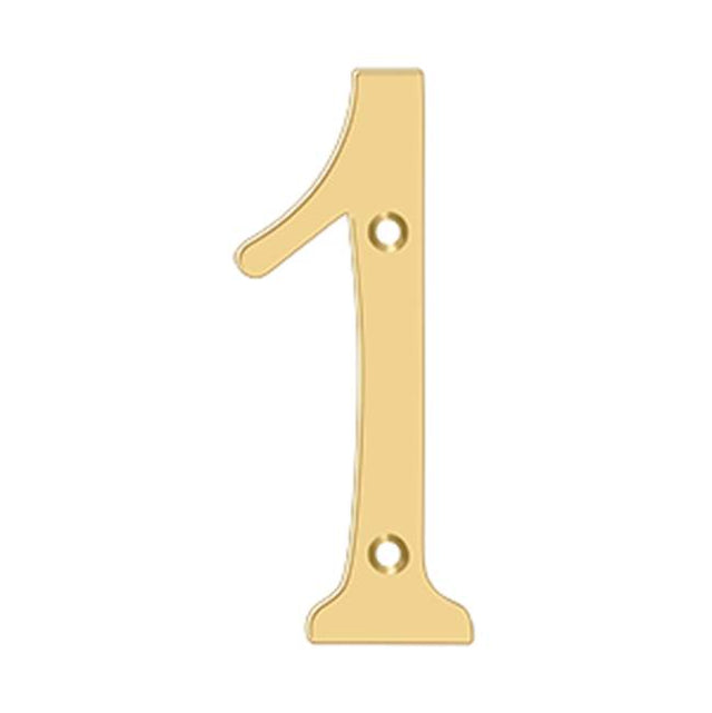 Deltana - 6'' Numbers, Solid Brass - PVD Polished Brass
