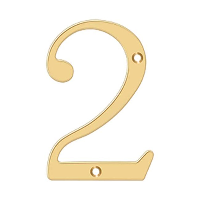 Deltana - 6'' Numbers, Solid Brass - PVD Polished Brass