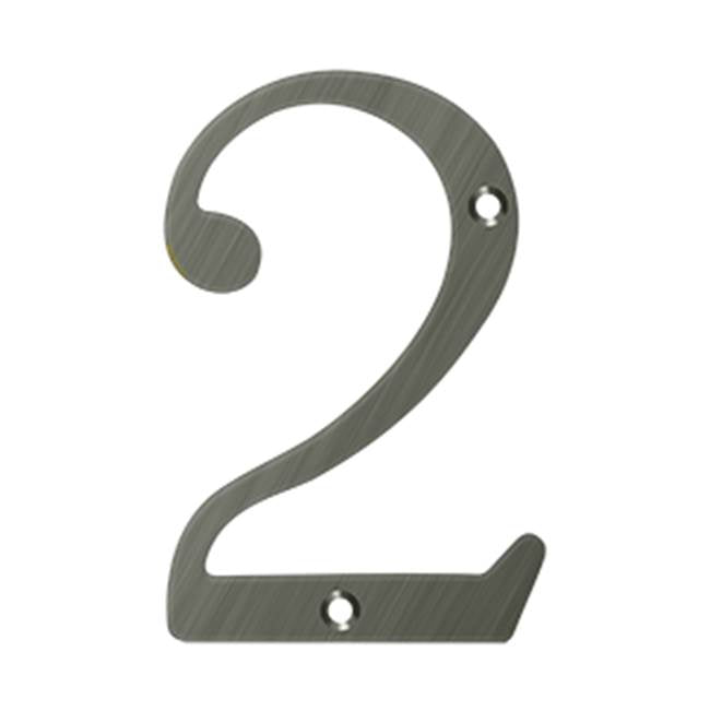 Deltana - 6'' Numbers, Solid Brass - Antique Nickel
