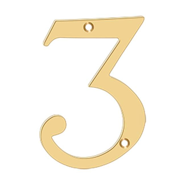 Deltana - 6'' Numbers, Solid Brass - PVD Polished Brass
