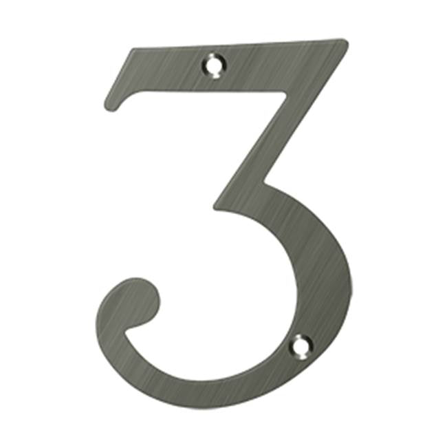 Deltana - 6'' Numbers, Solid Brass - Antique Nickel