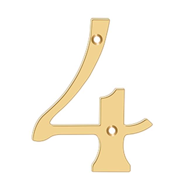 Deltana - 6'' Numbers, Solid Brass - PVD Polished Brass