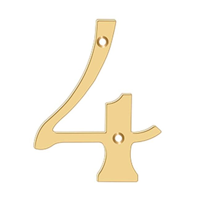 Deltana - 6'' Numbers, Solid Brass - PVD Polished Brass