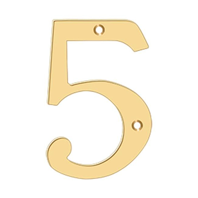 Deltana - 6'' Numbers, Solid Brass - PVD Polished Brass