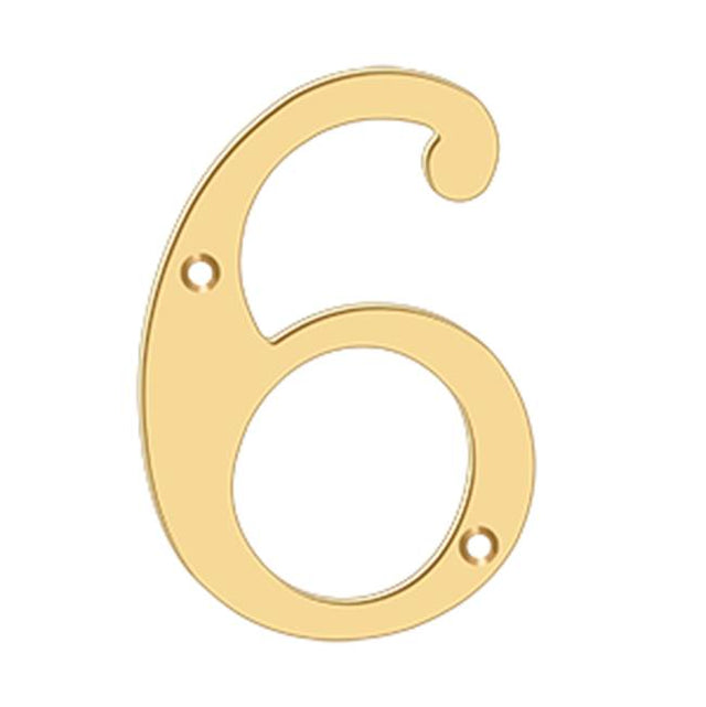 Deltana - 6'' Numbers, Solid Brass - PVD Polished Brass