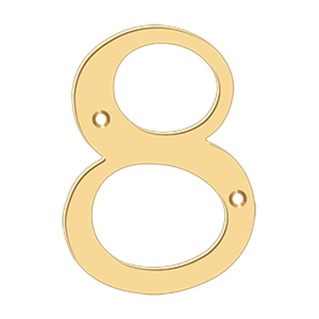 Deltana - 6'' Numbers, Solid Brass - PVD Polished Brass