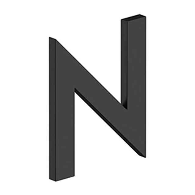 Deltana - 4'' LETTER N, B SERIES WITH RISERS, STAINLESS STEEL - Paint Black