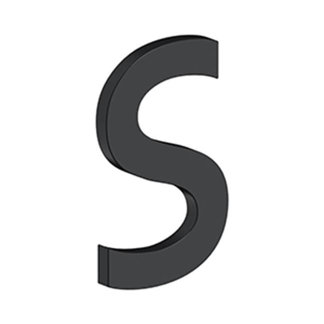 Deltana - 4'' LETTER S, B SERIES WITH RISERS, STAINLESS STEEL - Paint Black