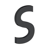 Deltana - 4'' LETTER S, B SERIES WITH RISERS, STAINLESS STEEL - Paint Black
