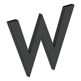 Deltana - 4'' LETTER W, B SERIES WITH RISERS, STAINLESS STEEL - Paint Black