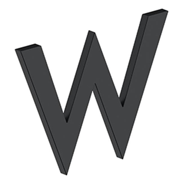 Deltana - 4'' LETTER W, B SERIES WITH RISERS, STAINLESS STEEL - Paint Black