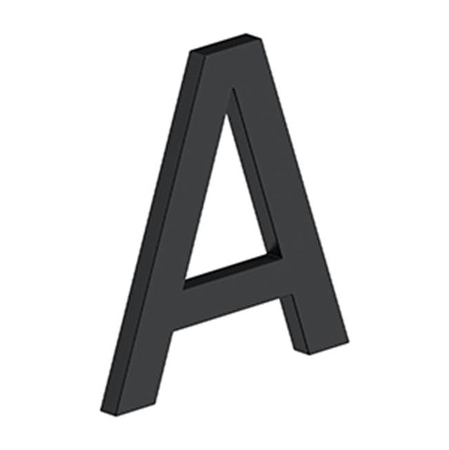 Deltana - 4'' LETTER A, E SERIES WITH RISERS, STAINLESS STEEL - Paint Black