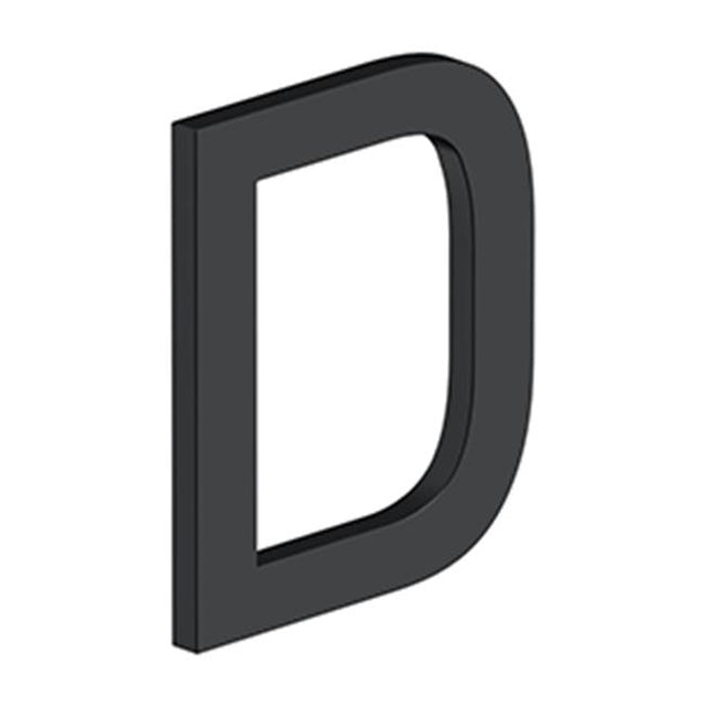 Deltana - 4'' LETTER D, E SERIES WITH RISERS, STAINLESS STEEL - Paint Black