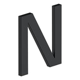 Deltana - 4'' LETTER N, E SERIES WITH RISERS, STAINLESS STEEL - Paint Black