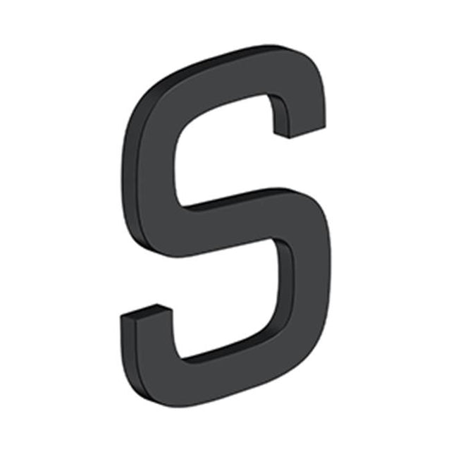 Deltana - 4'' LETTER S, E SERIES WITH RISERS, STAINLESS STEEL - Paint Black