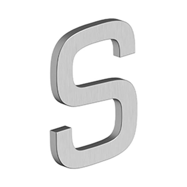 Deltana - 4'' LETTER S, E SERIES WITH RISERS, STAINLESS STEEL - Brushed Stainless