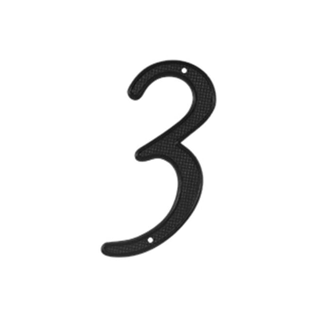 Deltana - 4'' Numbers Zinc Die-Cast, Black - Black