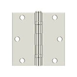 Deltana - 3-1/2'' x 3-1/2'' Square Hinge, Ball Bearing - Polished Nickel