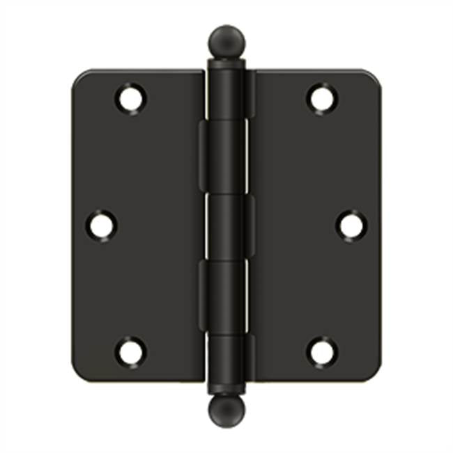 Deltana - 3-1/2'' x 3-1/2'' x 1/4'' Radius Hinge, w/ Ball Tips - Oil-rubbed Bronze