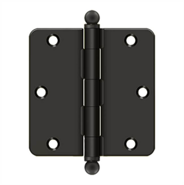 Deltana - 3-1/2'' x 3-1/2'' x 1/4'' Radius Hinge, w/ Ball Tips - Oil-rubbed Bronze