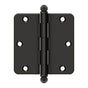 Deltana - 3-1/2'' x 3-1/2'' x 1/4'' Radius Hinge, w/ Ball Tips - Oil-rubbed Bronze