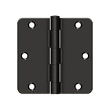 Deltana - 3-1/2'' x 3-1/2'' x 1/4'' Radius Hinge, Residential Thickness - Oil-rubbed Bronze