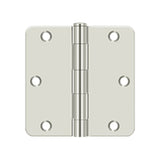 Deltana - 3-1/2'' x 3-1/2'' x 1/4'' Radius Hinge, Residential Thickness - Polished Nickel