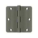 Deltana - 3-1/2'' x 3-1/2'' x 1/4'' Radius Hinge, Residential Thickness - Antique Nickel