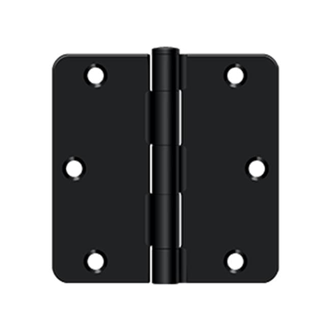 Deltana - 3-1/2'' x 3-1/2'' x 1/4'' Radius Hinge, Residential Thickness - Paint Black