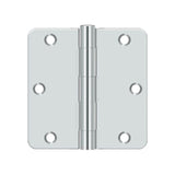 Deltana - 3-1/2'' x 3-1/2'' x 1/4'' Radius Hinge, Residential Thickness - Polished Chrome