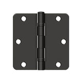 Deltana - 3-1/2'' x 3-1/2'' x 1/4'' Radius Hinge, Ball Bearing - Oil-rubbed Bronze