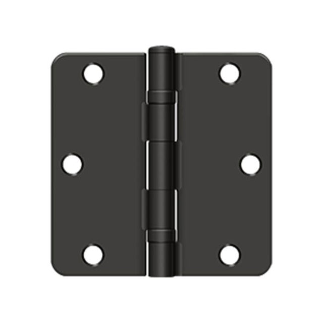Deltana - 3-1/2'' x 3-1/2'' x 1/4'' Radius Hinge, Ball Bearing - Oil-rubbed Bronze