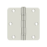 Deltana - 3-1/2'' x 3-1/2'' x 1/4'' Radius Hinge, Ball Bearing - Polished Nickel