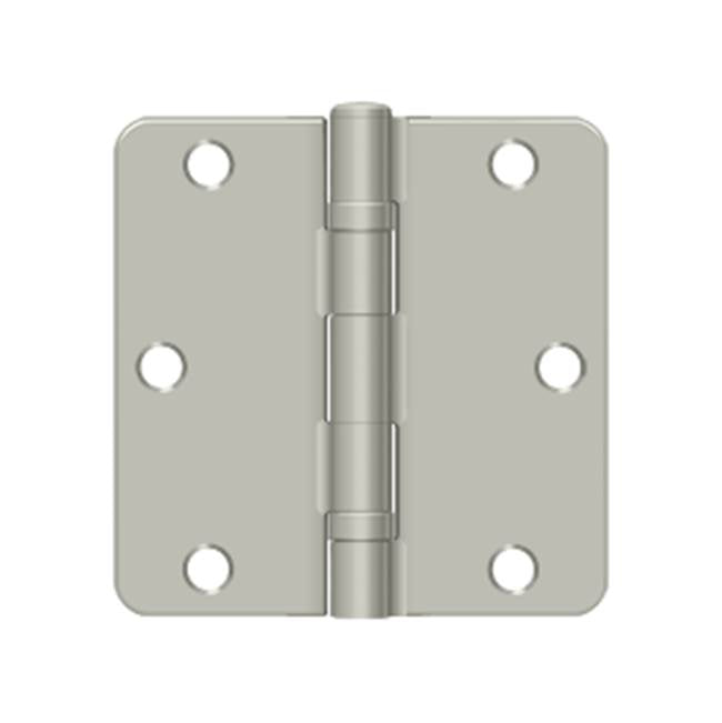Deltana - 3-1/2'' x 3-1/2'' x 1/4'' Radius Hinge, Ball Bearing - Brushed Nickel