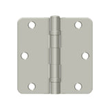 Deltana - 3-1/2'' x 3-1/2'' x 1/4'' Radius Hinge, Ball Bearing - Brushed Nickel