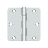 Deltana - 3-1/2'' x 3-1/2'' x 1/4'' Radius Hinge, Ball Bearing - Polished Chrome
