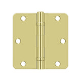 Deltana - 3-1/2'' x 3-1/2'' x 1/4'' Radius Hinge, Ball Bearing - Polished Brass