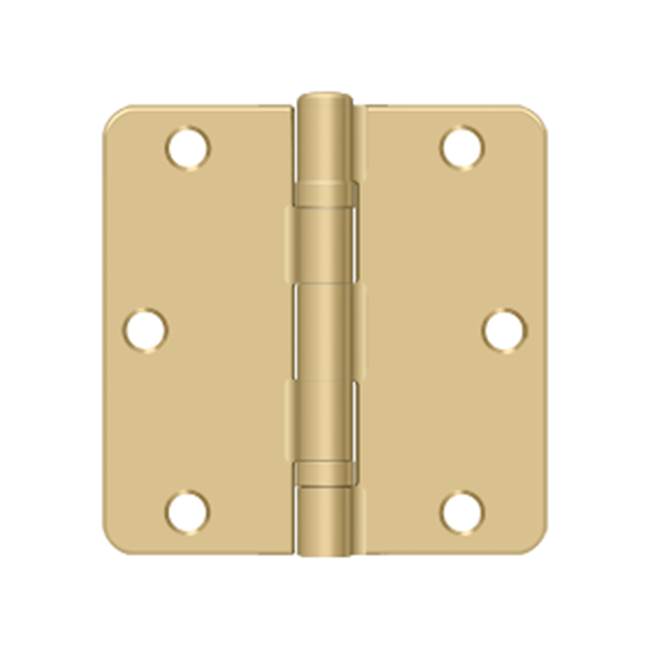 Deltana - 3-1/2'' x 3-1/2'' x 1/4'' Radius Hinge, Ball Bearing - Brushed Brass