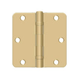 Deltana - 3-1/2'' x 3-1/2'' x 1/4'' Radius Hinge, Ball Bearing - Brushed Brass